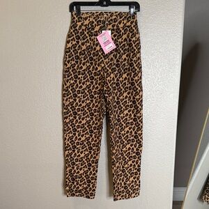 Lucy & Yak Addison Leopard Print Trousers NWT 28P